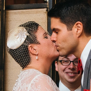 Wedding Veil, Bridal Fascinator, Hair Accessory, Bridal Headpiece, Silver Star, Champagne Veil, Blusher Veil, Birdcage Veil, Cocktail Hat