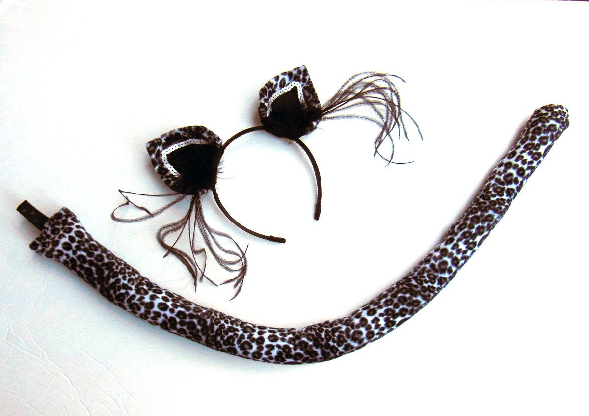 Cat Ears and Tail Set. Kitty Costume Ears Halloween Costume Etsy