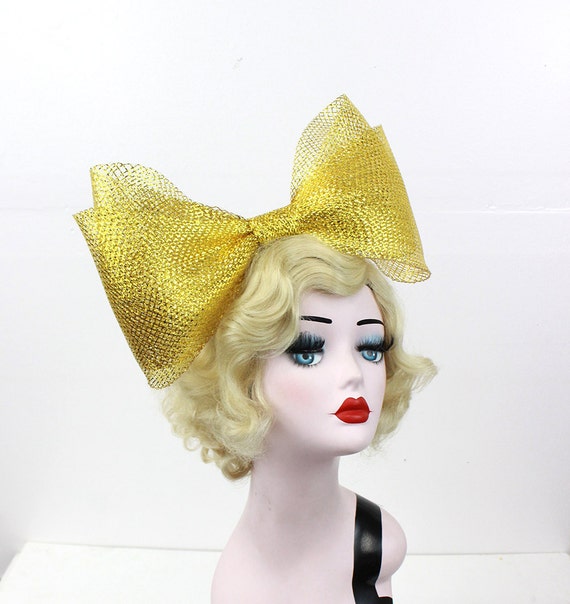 Gold Hair Bow, Large Gold Bow, Girl Hair Bow, Women's Hair Bow,  Metallic Bow, Sia Hair Bow, Silver Hair Bow, Black Hair Bow Headband