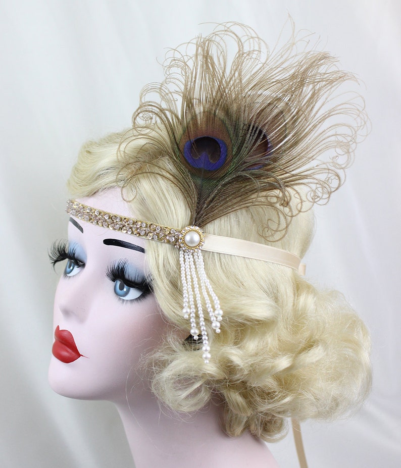 great gatsby feather headpiece