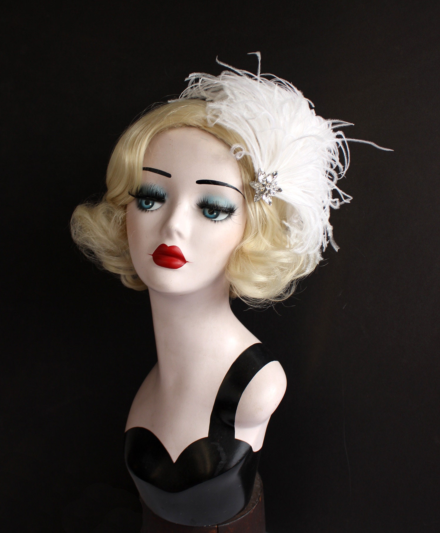 Ivory White Feather Fascinator Feather Headpiece Bridal Hair Etsy