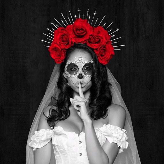 Red Rose Day Of The Dead Costume Red Rose Day Of The Dead Costume