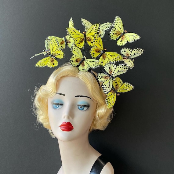 Swarovski Butterfly Crystals HeadBand Butterfly Glam Handmade Headband Hairband made with  main image 3