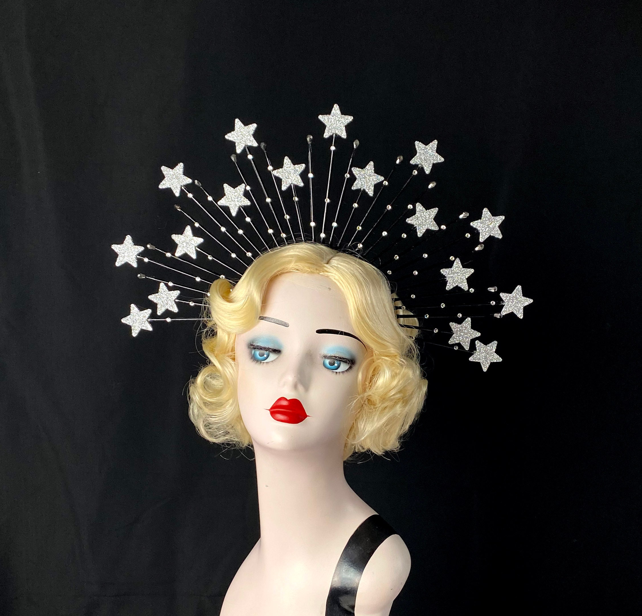 Rhinestone Star Halo Headband - Silver Glittering-Rhinestone-Star-  main image 2