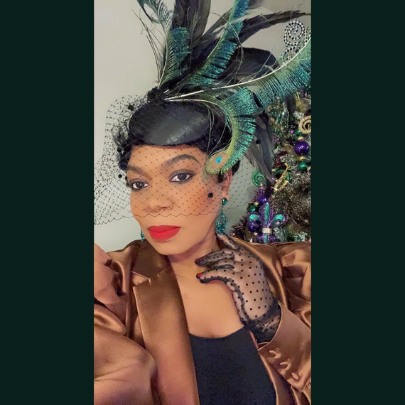 Mardi Gras Feather Headpiece With 