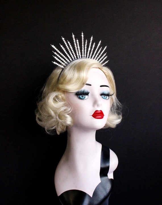 Swarovski Crystal Crown Headband, Halo Headpiece, Bridal  display picture 3