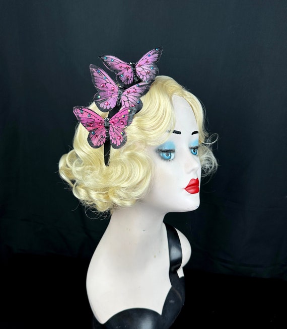 Purple Handmade Headband with Rhinestone Butterfly Accents il_340x270.4083086878_s0ef.jpg main image 2