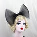 Giant Black Bow Headband, Alice Band, Adjustable, Giant Bow, Halloween Costume, Womens Hair Accessory, Gold Fascinator