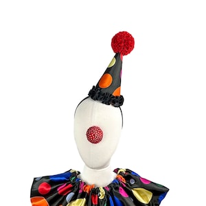 Small Clown Hat, Halloween Costume, Kids or Adult, Adjustable