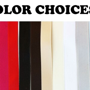 May include: Color choices for ribbon, including white, pink, red, black, brown, beige, cream, gray, light blue, and navy blue.