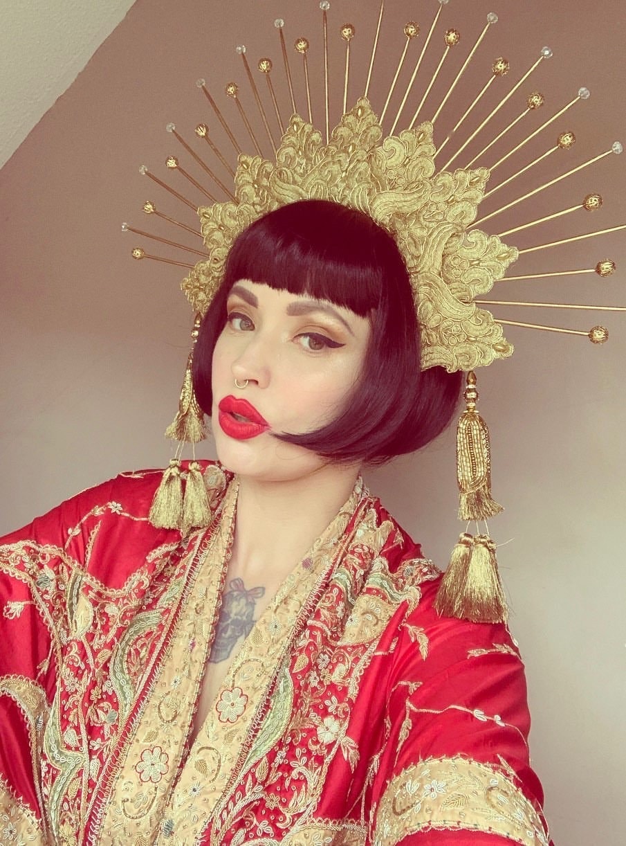 Goldene Göttin Heiligenschein Stirnband - Renaissance & Cosplay Krone