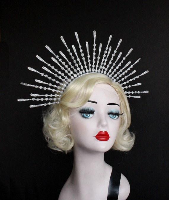 Celestial Silver Halo Crown Headpiece, High Quality  display picture 1