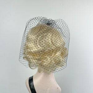 Black Netted Half Veil, Blusher Length, Gothic Wedding, Prom Fashion, Formal Wear, Comb or Clip In, Other Colors Available image 7