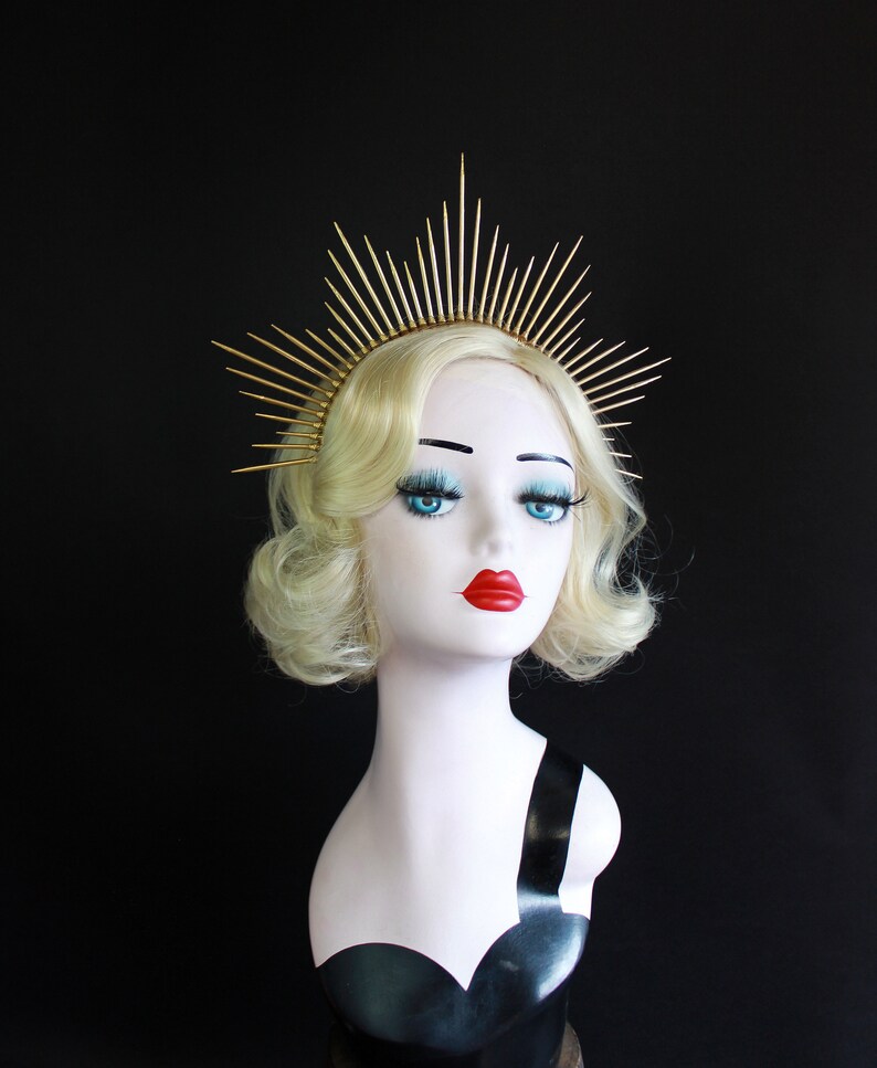 4 Gold Halo Headpiece With Crystals Theatrical Etsy