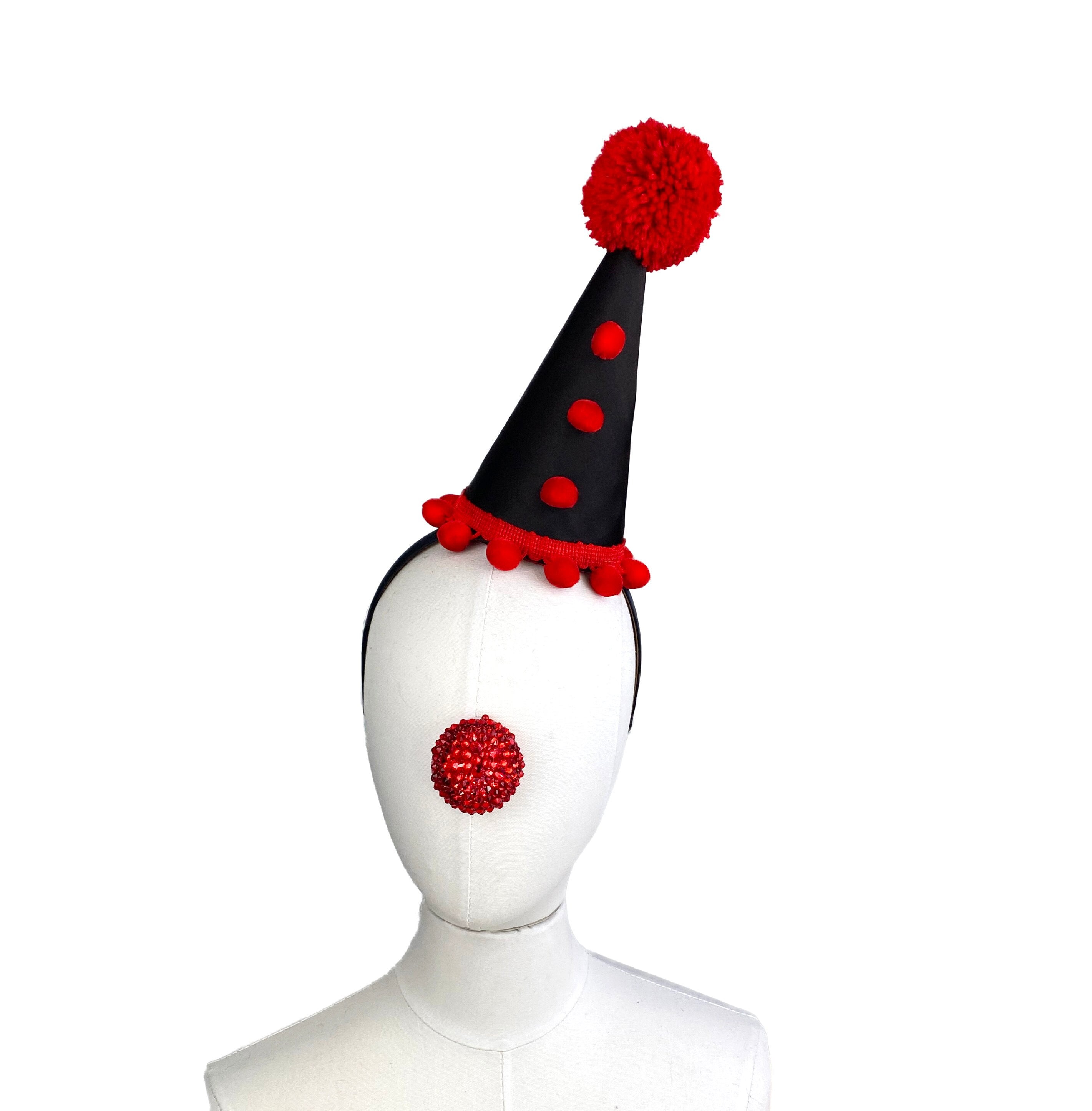 Sombreros De Fiesta Con Pompones Temática Circo | Kit De 6 Unidades, Papel, DIY, Para Cumpleaños Y Celebraciones