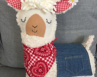 Lama de softie/peluche coussin/Lama lama blanc coussin/alpaga