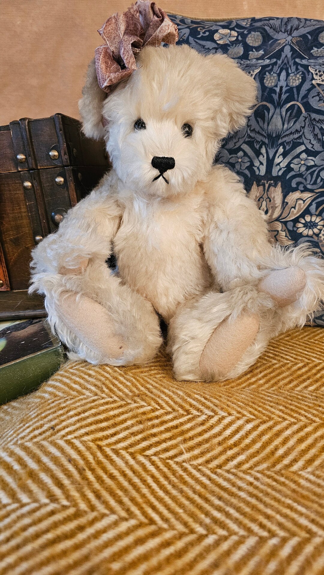 Snowdrop Small White Vintage Teddy Bear Fully Jointed Mohair Bear - Etsy