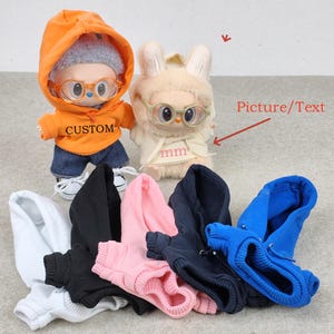 Personalized Doll Sweatshirt Hoodie, Custom 10/15/17/20 cm Doll Hoodie Outfits Clothes, Doll Hoodie Clothes Doll Decoration Accessories