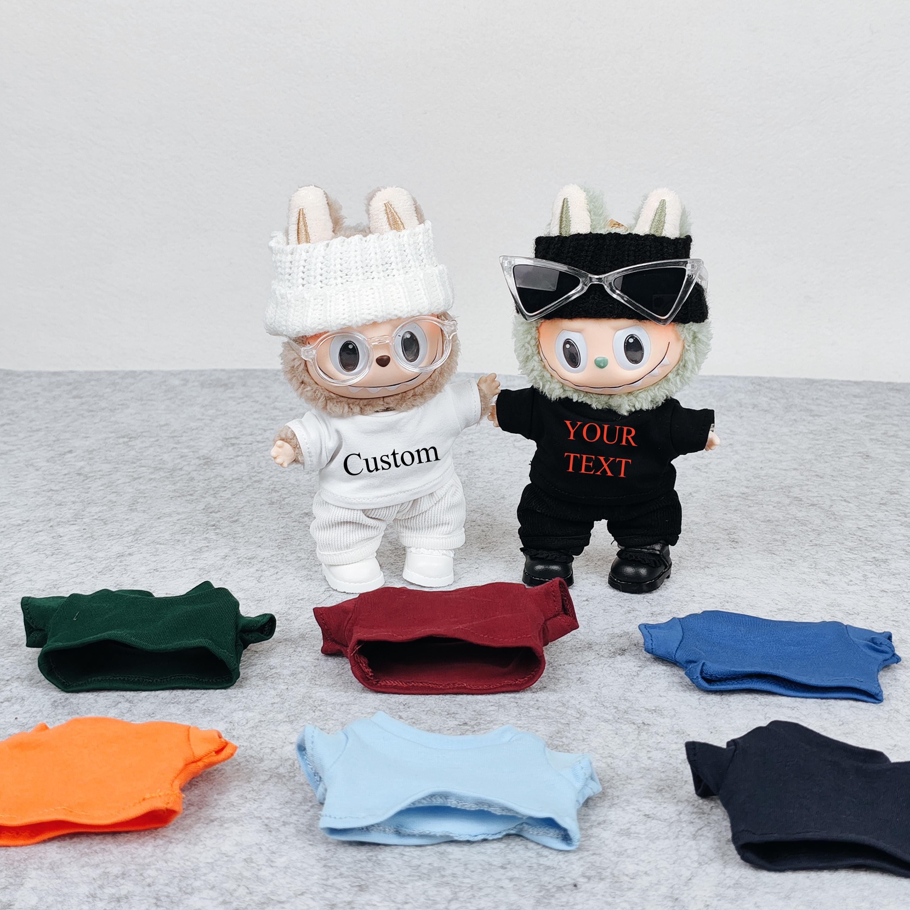 Custom Doll Shirts, Personalized 17 cm Labubu T-shirt Outfits Clothes, 10/15/17/20 cm Doll Shirts Clothes Doll Dressing Accessories