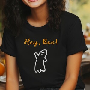 Hey Boo shirt, cute Halloween shirt, ghost t-shirt