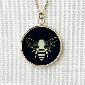Bee necklace, gold honeybee pendant, best friend necklace, bee pendant for women, friend gift, beekeeper gift