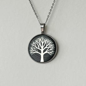 Winter tree necklace, silver tree, pendant necklace for women, friend gift, woodland jewelry, Christmas necklace, peace, inspirational