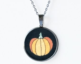 Collar de calabaza para mujer, oro, plata, colgante de calabaza naranja, collar de otoño, collar de Halloween, Acción de Gracias, regalo para amiga