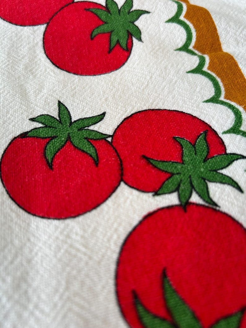 Vintage Colourful Retro Tea Towels Made In Brazil Strawberries, Pears, Tomatoes image 8