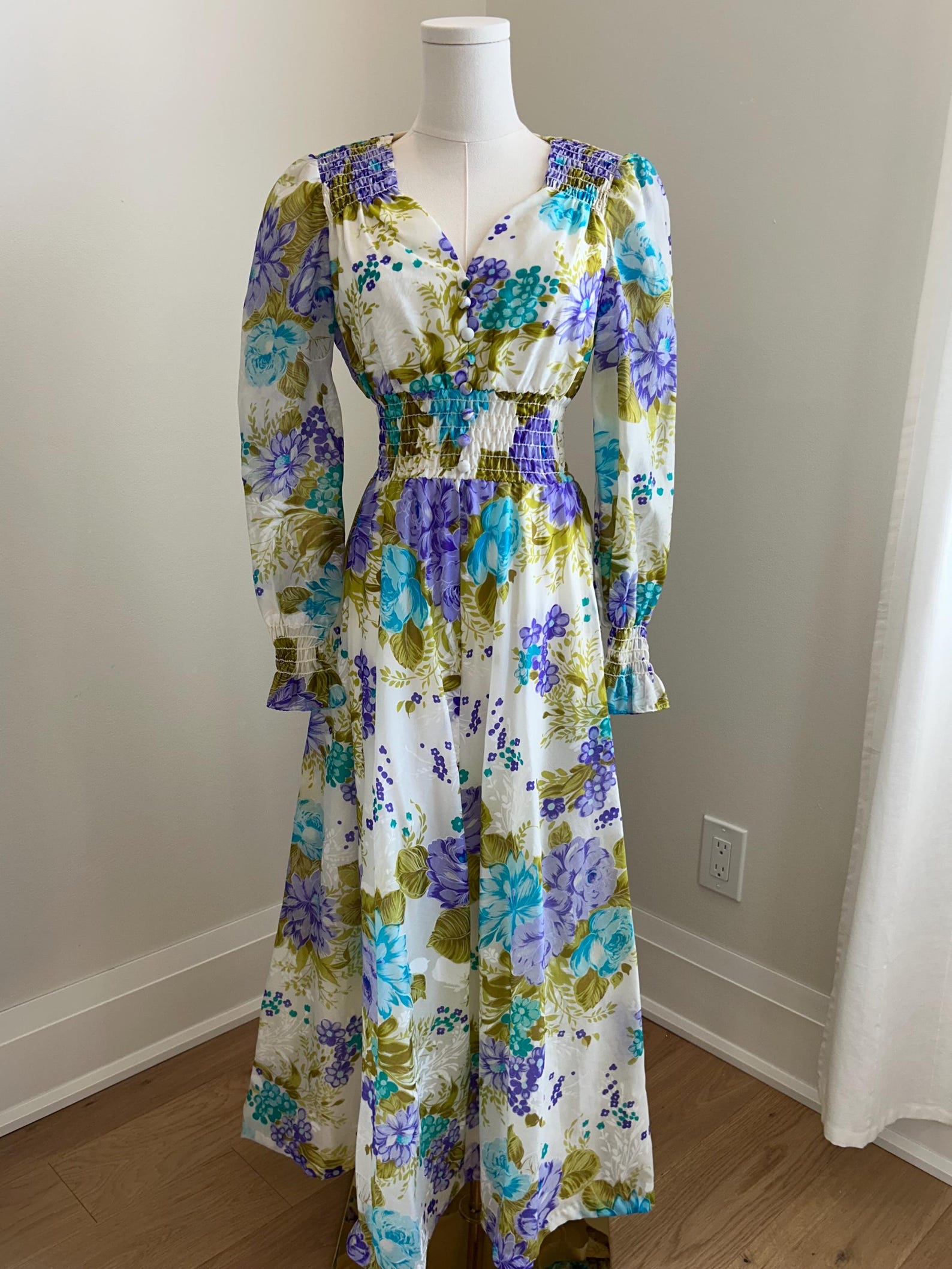 Women Summer Vintage Flower 100%Cotton O-Neck Dress