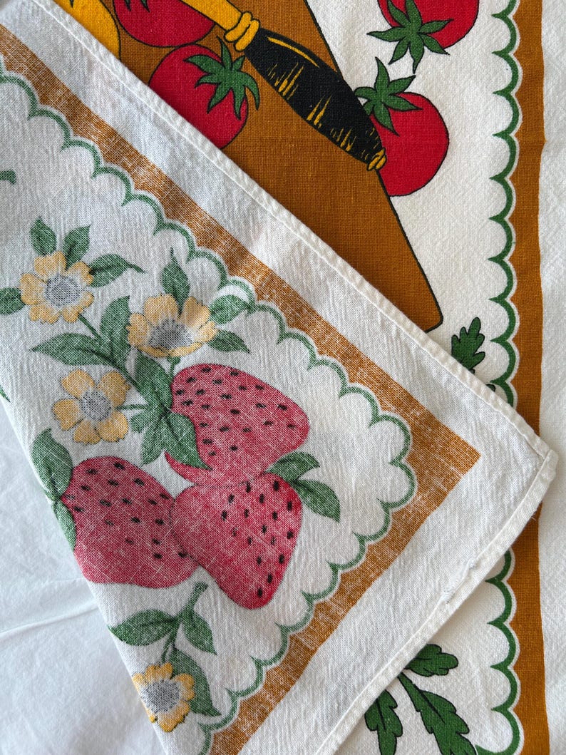 Vintage Colourful Retro Tea Towels Made In Brazil Strawberries, Pears, Tomatoes image 10