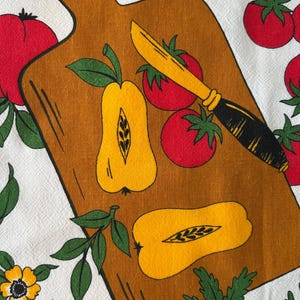 Vintage Colourful Retro Tea Towels Made In Brazil Strawberries, Pears, Tomatoes image 7