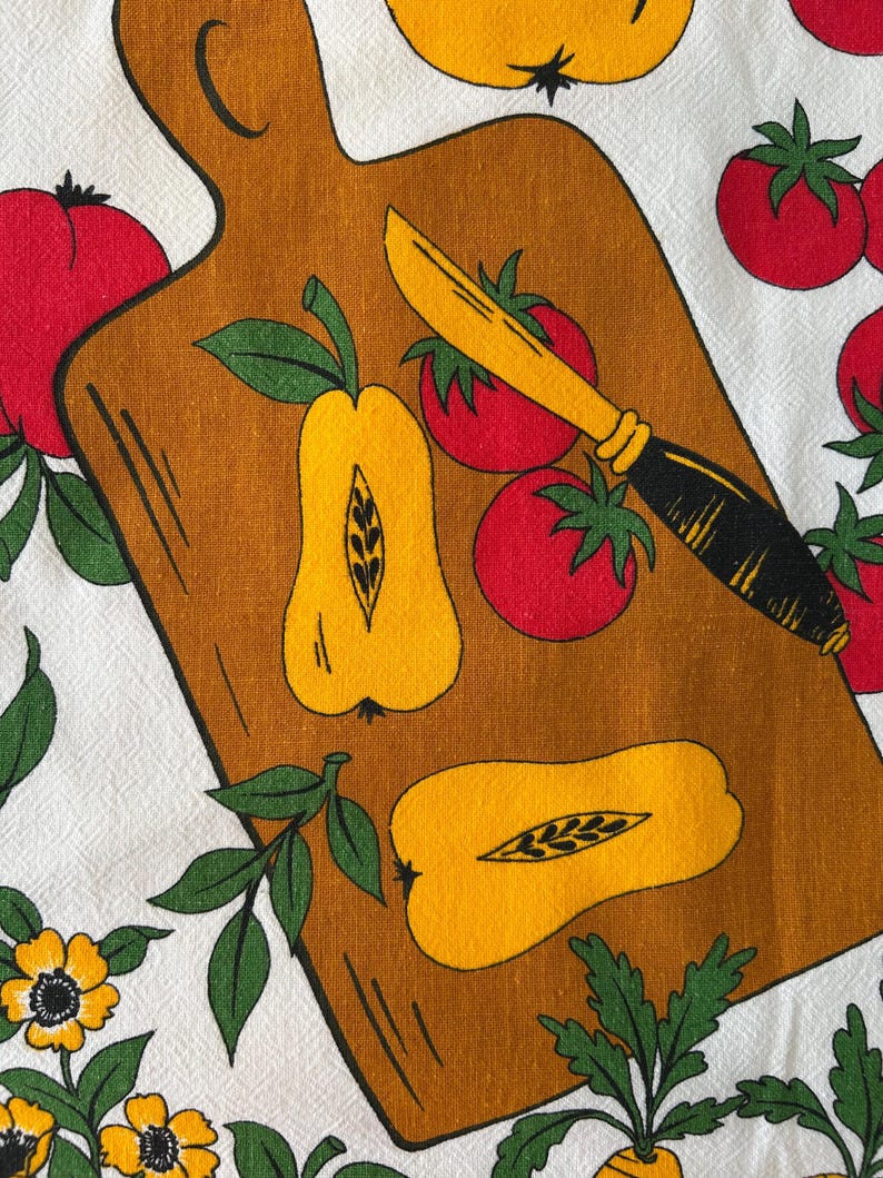 Vintage Colourful Retro Tea Towels Made In Brazil Strawberries, Pears, Tomatoes image 7