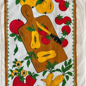 Vintage Colourful Retro Tea Towels Made In Brazil Strawberries, Pears, Tomatoes image 5