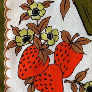 Vintage Colourful Retro Tea Towels Made In Brazil Strawberries, Pears, Tomatoes image 2
