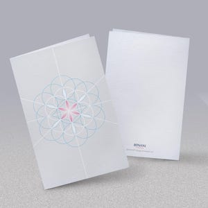 Cartão de felicitações / cartão dobrável "Flor da Vida", leve, 11 x 17 cm