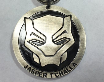 Panther Dog Tag-Pet ID Collar Tag-Unique Pet Tag-Pet Tag-Custom Identification Dog Tag-Handcrafted Black Tag
