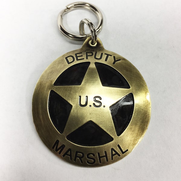 Fun U.S. Marshal Badge Pet Id Tag-Police Badge Dog Tag-Unique Custom Law Enforcement Dog Name Tag-Personalized Dog Collar Tag