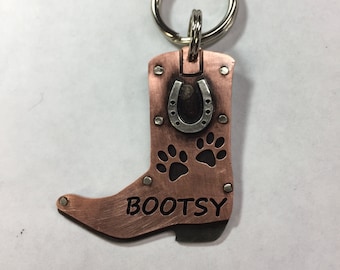 Boot Horseshoe Pet Dog ID Tag-Custom Lucky Dog Tag-Western Collar Tag-Cowboy Cowgirl Dog Id Tag
