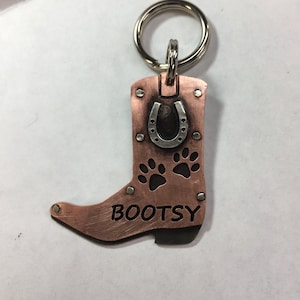 Boot Horseshoe Pet Dog ID Tag-Custom Lucky Dog Tag-Western Collar Tag-Cowboy Cowgirl Dog Id Tag