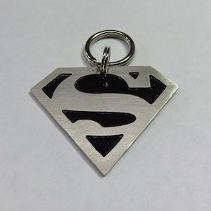 Super "S" Pet Id Tag-Diamond Shape Dog Collar Tag-Custom Engraved Dog Identification Tag-Super Dog Pet Id Harness Tag