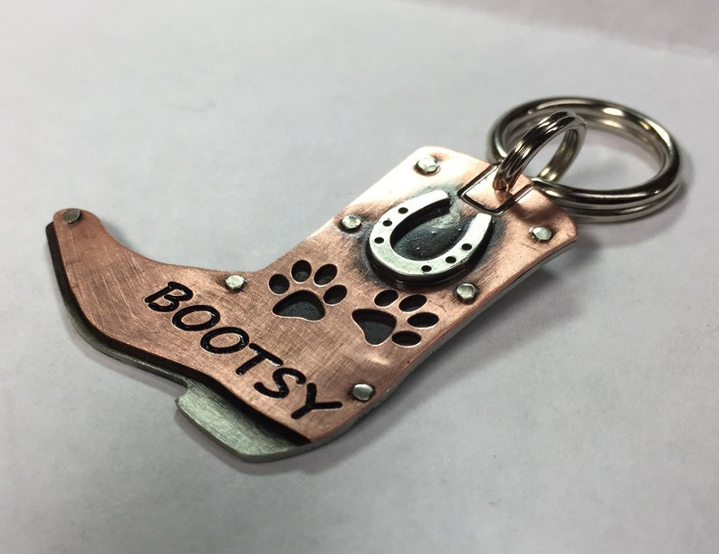 Boot Horseshoe Pet Dog ID Tag-custom Lucky Dog Tag-western Collar Tag ...