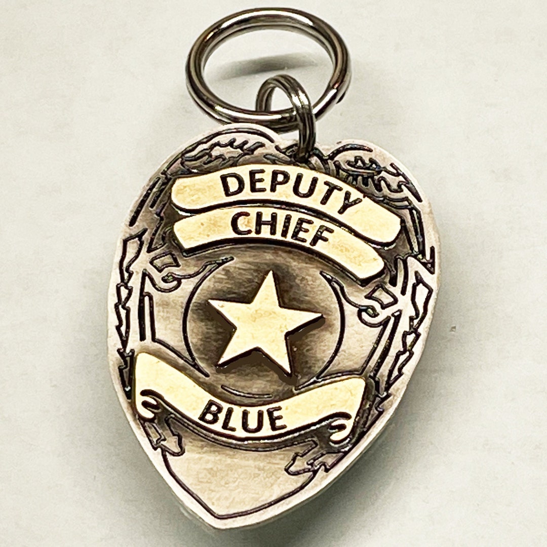 K9 FBI Police Deputy Chief Badge Dog Tagcustom Engraved Dog Collar Tag