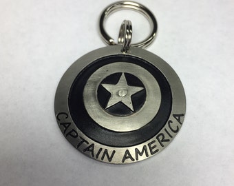 Shield Dog Pet Tag-Multi Layer Nickel Silver-Custom Captain Dog Tag- Pet Id Tag-Unique Pet Id-Personalized American Tag