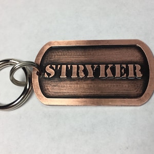 US United States Military Style Dog Tag Pet Id-Engraved Raised Name In Nickel, Brass or Copper-Hand Cut And Personalized Dog Tag
