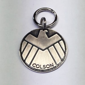SHIELD Dog Pet Tag-Multi Layer Nickel Silver-Custom Engraved Dog Tag-Super Hero Pet Id Tag-Unique Pet Id-Personalized