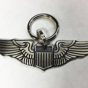 Air Force Pilot Wings Pet ID Tag-Unique Custom Aviator Pilot Wings Personalized Dog Collar Tag-Fighter Pilot Badge