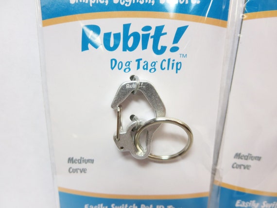 Rubit Curve Dog Tag Clip Black Small