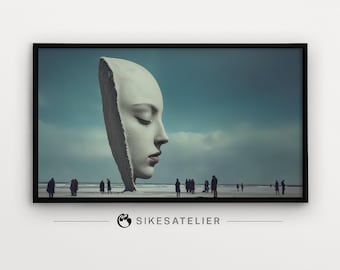 Surrealist Beach FRAME TV Art: Dali and Joe Webb Style (Digital Download)