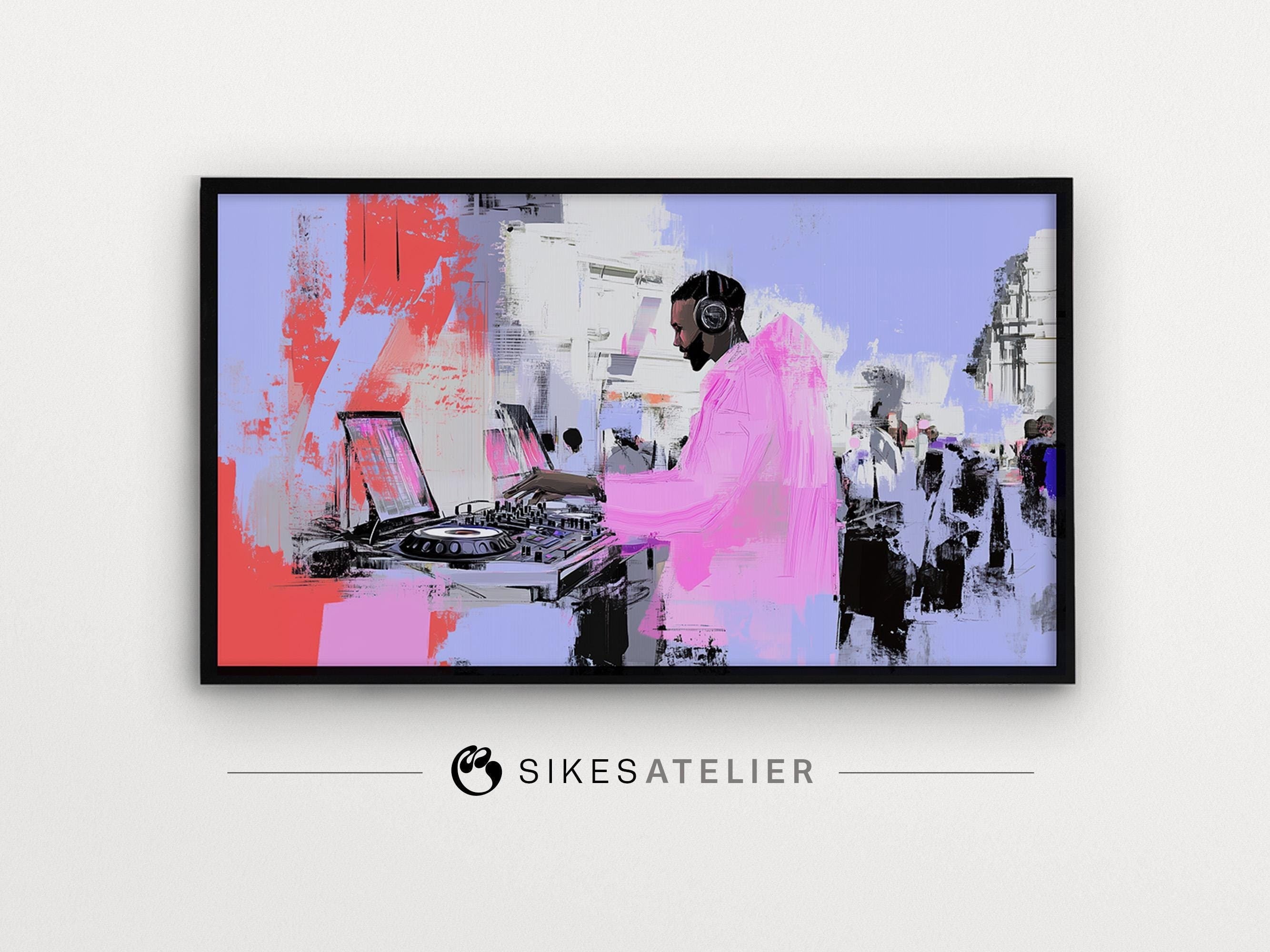 Ibiza DJ Crowd Art: Colorful Frame TV & Desktop Wallpaper (Digital Download)