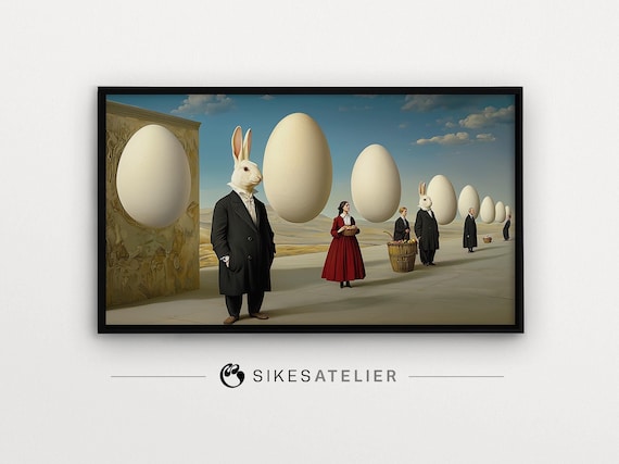 Surreal Easter Bunny TV Art: Dali Magritte Style (Digital Download)